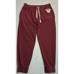 Tommy Hilfiger Jogger Sweatpants Mens Large Burgundy Lounge Sleepwear